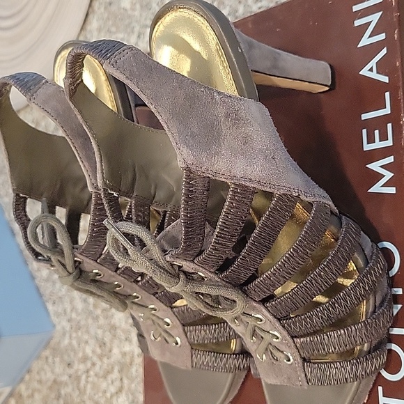 Purchased Sandals at Dillards and are Antonio Melani. Sandals are Sz 8. - Picture 2 of 6